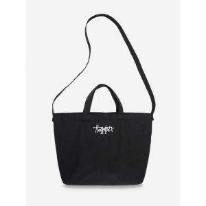 Casual Letter Canvas Crossbody Bag, White