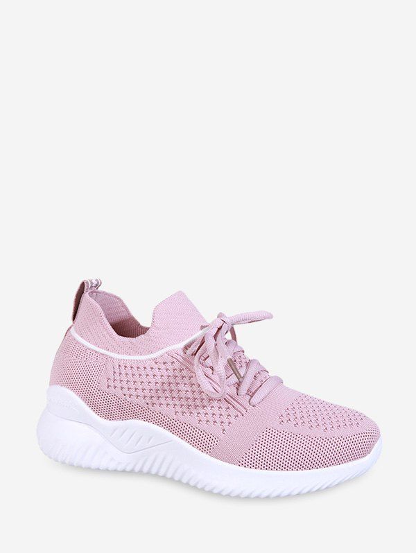 

Striped Breathable Mesh Sport Sneakers, Light pink