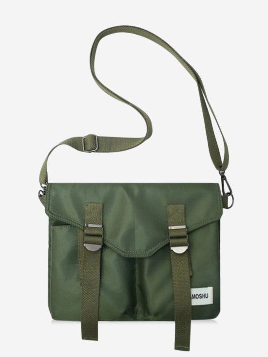 

Retro Letter Crossbody Messenger Bag, Army green