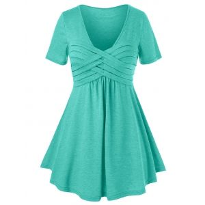 

Plus Size Crisscross Tee, Deep green
