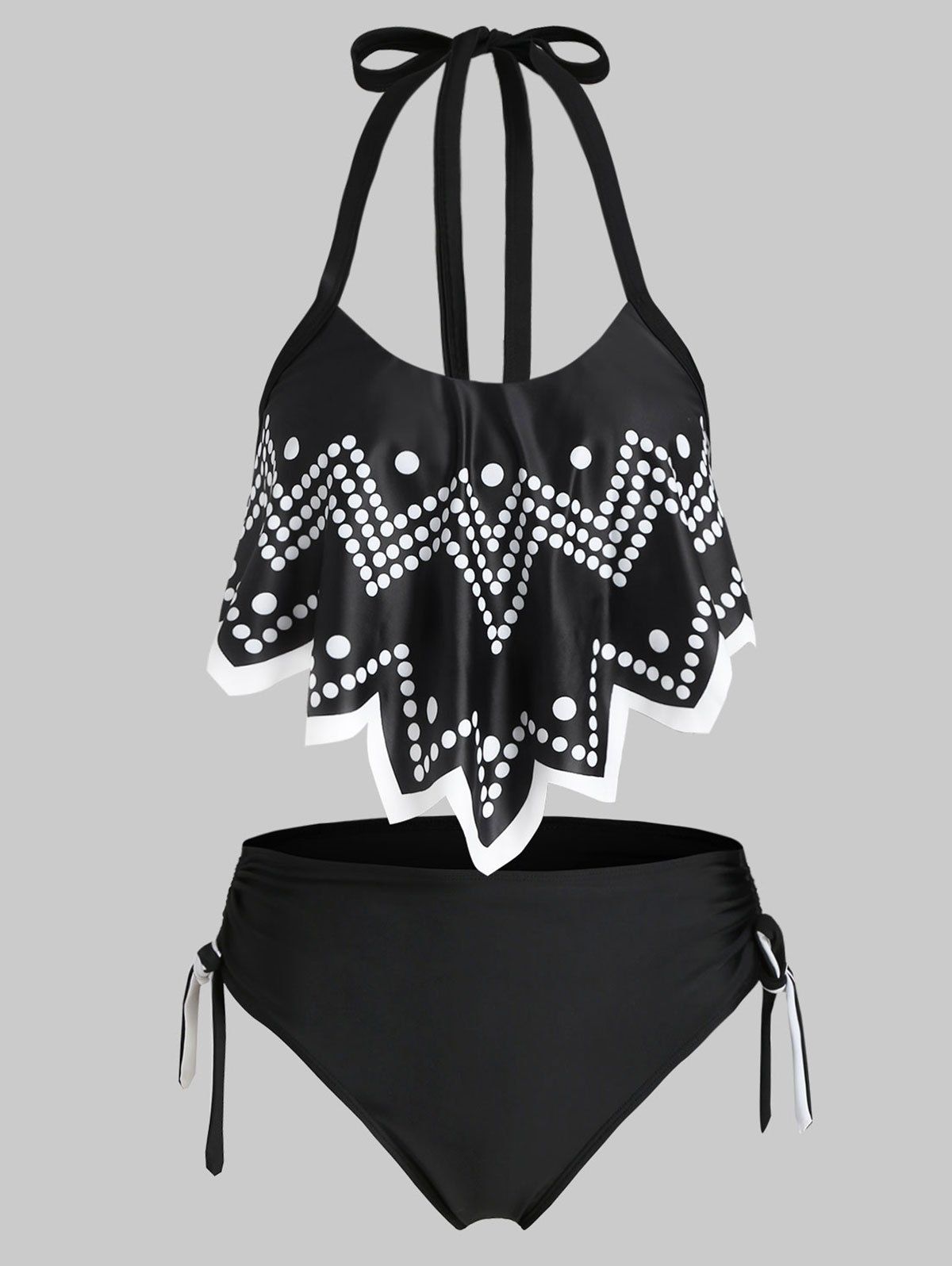 Tropical flounce high waisted bikini swimsuit clearance
