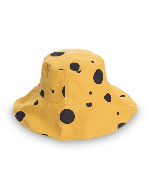 

Printed Polka Dots Bucket Hat, Yellow