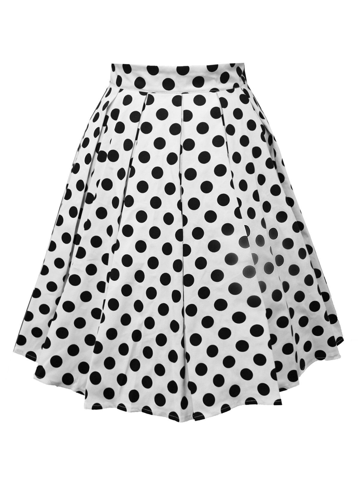 

Polka Dot A Line Retro Skirt, White