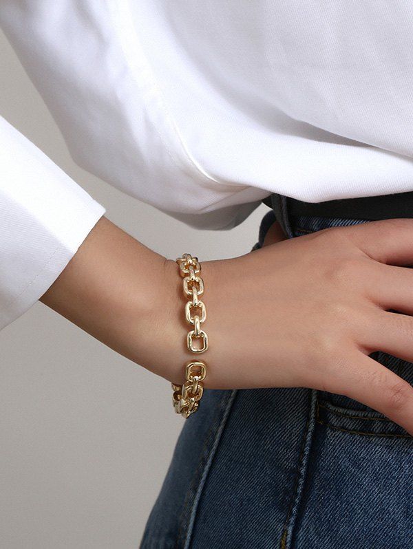 

Chain Shape Hollow Out Bracelet, Gold