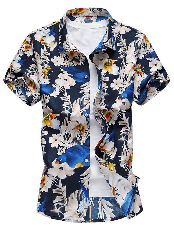 Butterfly Floral Button Down Shirt, Multi-a