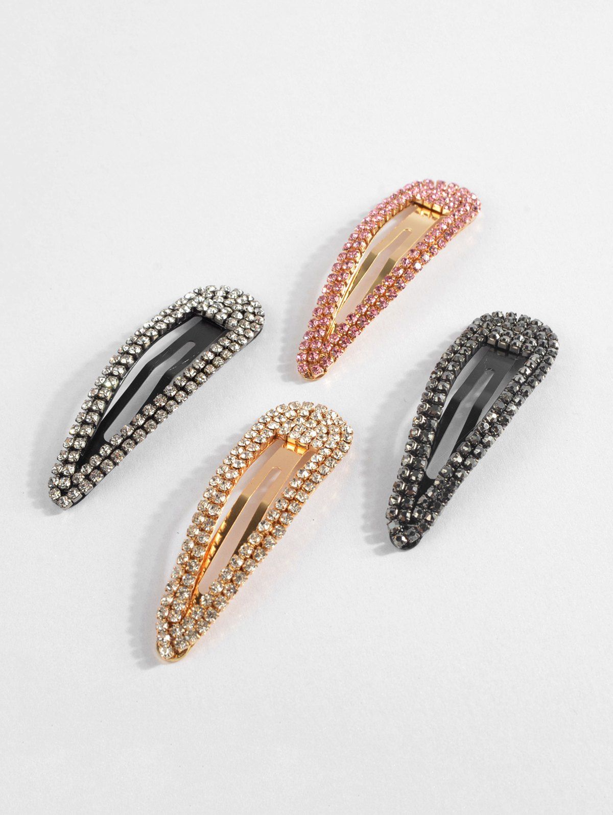 

4 Pcs Rhinestone Hair Clips Set, Multi