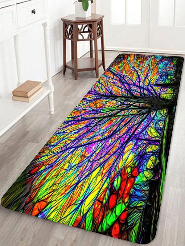 

Colorful Forest Pattern Water Absorption Area Rug, Multi-a