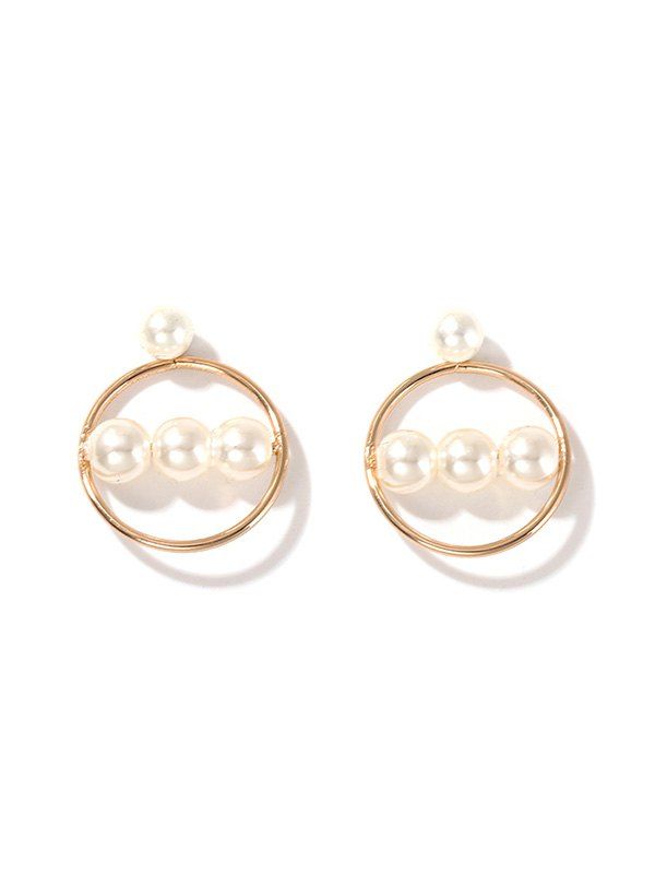 

Circle Detachable Faux Pearl Earrings, White