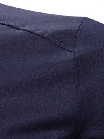 

Button Up Asymmetrical Longline Gothic Shirt, Cadetblue