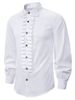 Front Ruched Button Up Gothic Shirt -  