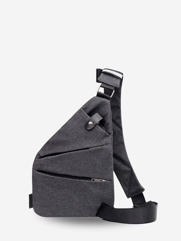 

Leisure Solid Zipper Crossbody Bag, Dark gray
