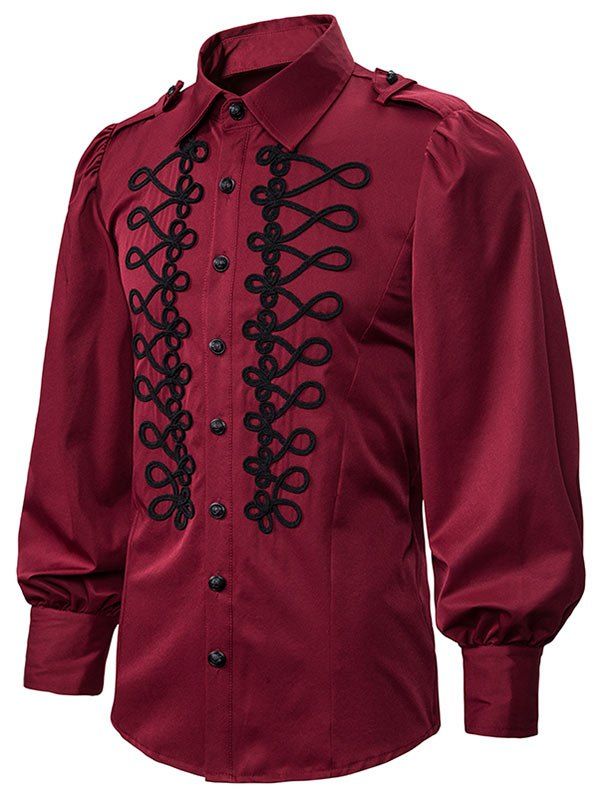 Lantern Sleeve Button Up Gothic Shirt [54 OFF] Rosegal