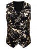 Gliding Splatter Paint Double Breasted Casual Vest -  