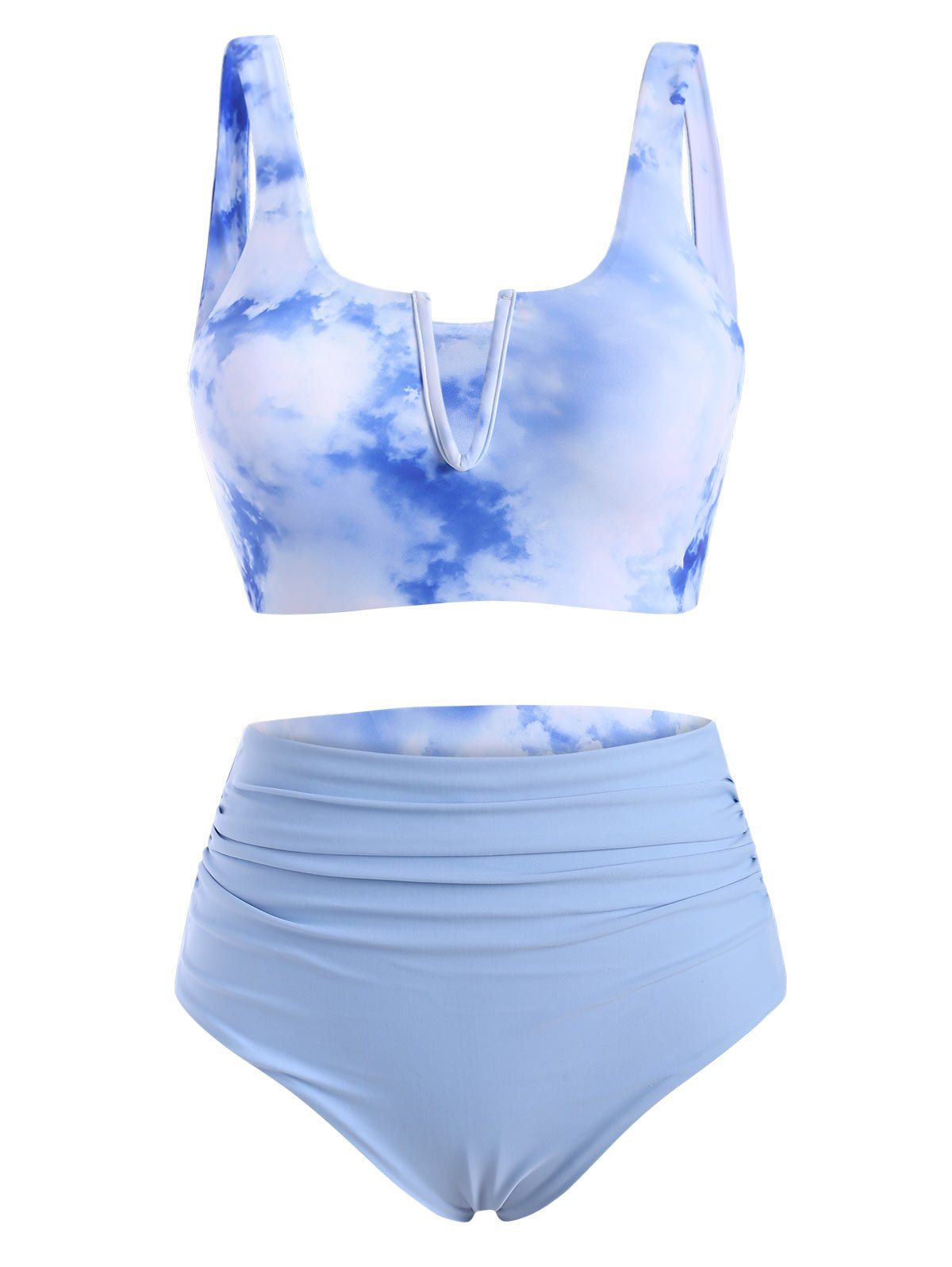 

Tie Dye Reversible V Wire Bikini Swimwear, Pastel blue