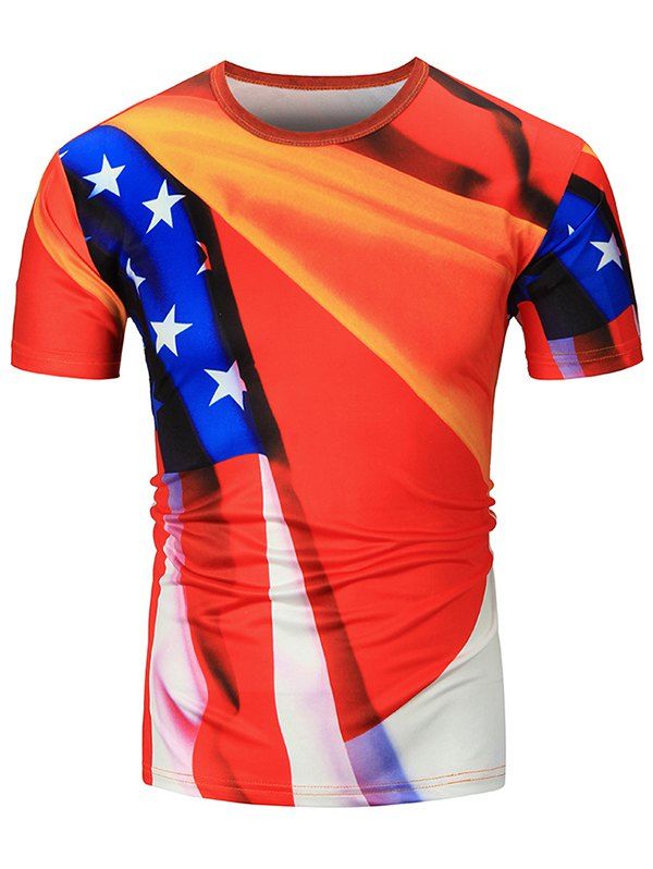 

Star Pattern Short Sleeves T-shirt, Red