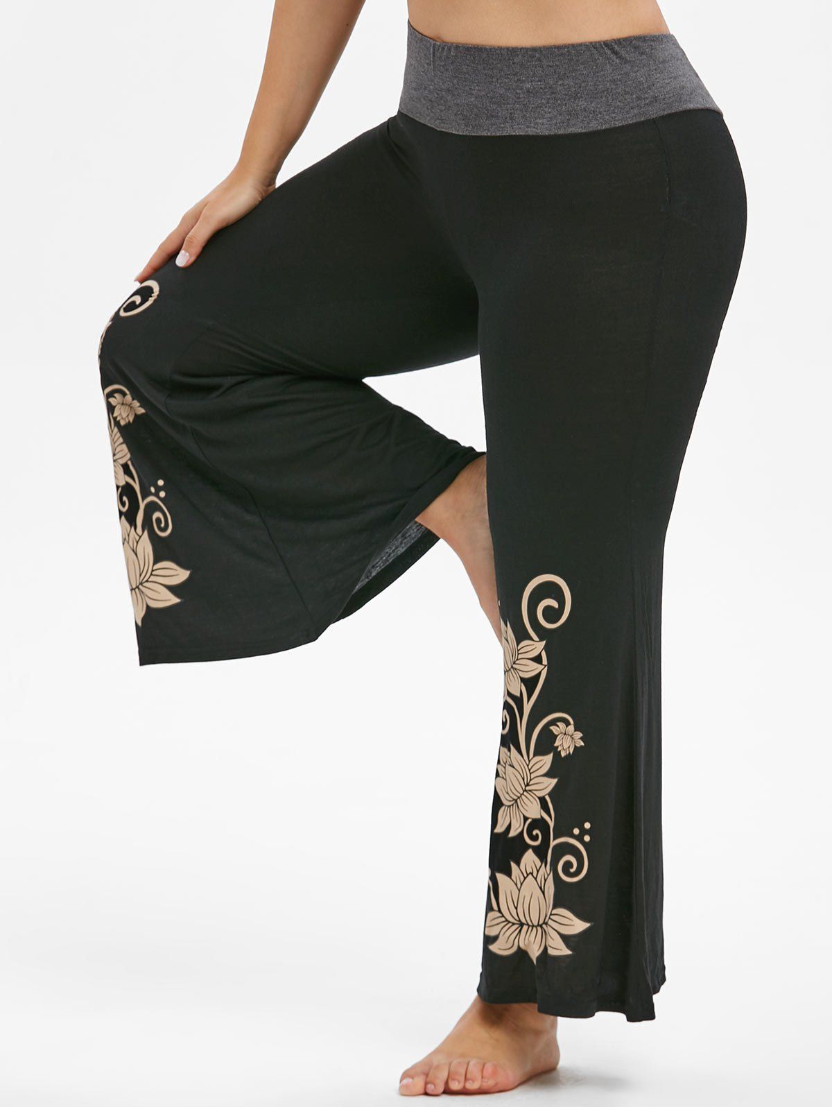 plus size high waisted flare pants