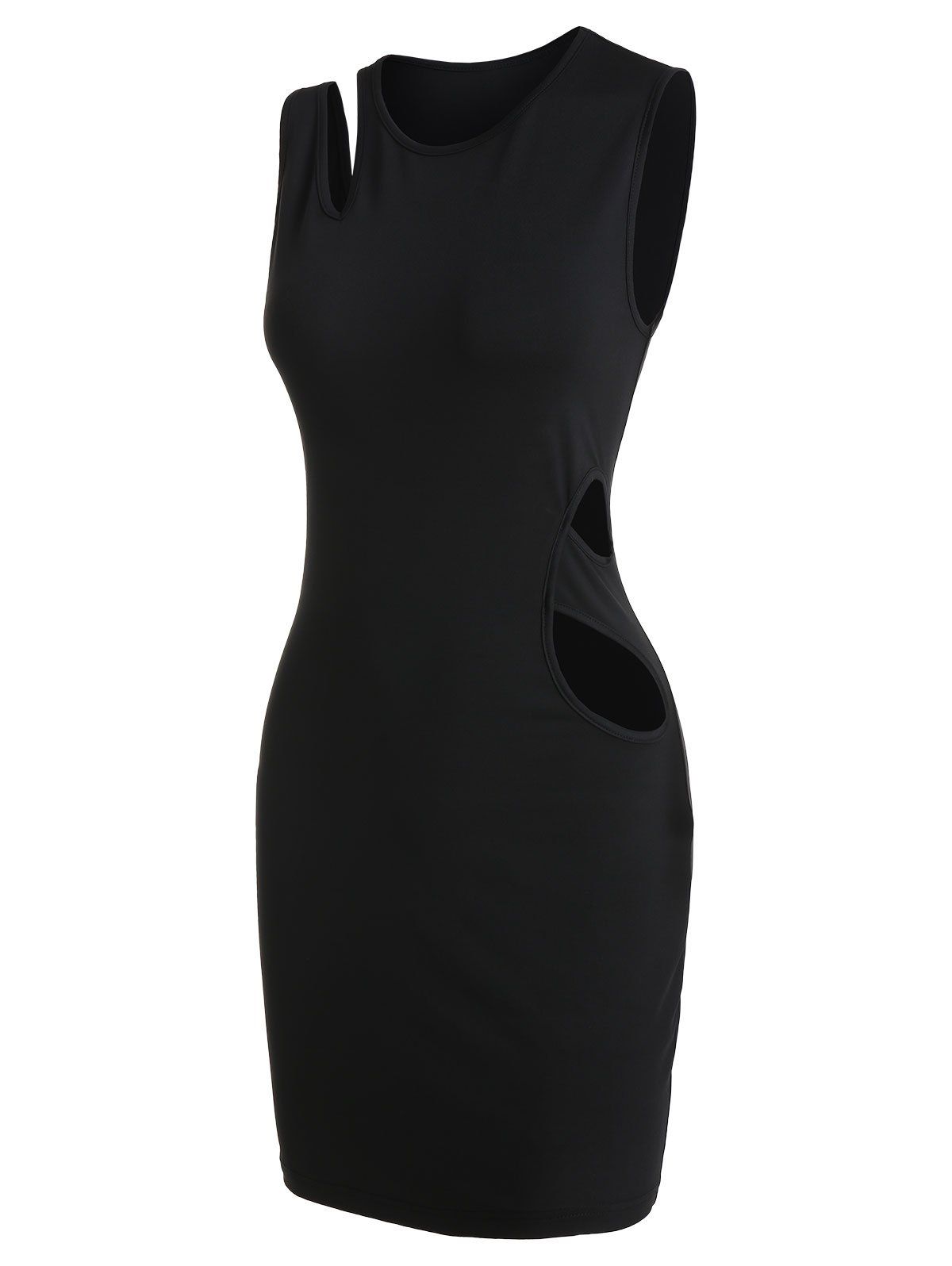 

Cut Out Sleeveless Bodycon Dress, Black
