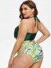 Plus Size Fringed Starfish Cross High Rise Tankini Swimwear -  