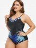 Plus Size Printed One-piece Cami Swimsuit -  