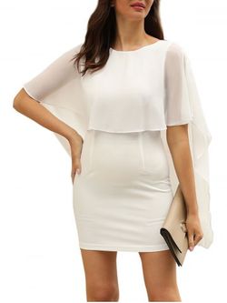 Open Back Popover Bodycon Dress - WHITE - XL