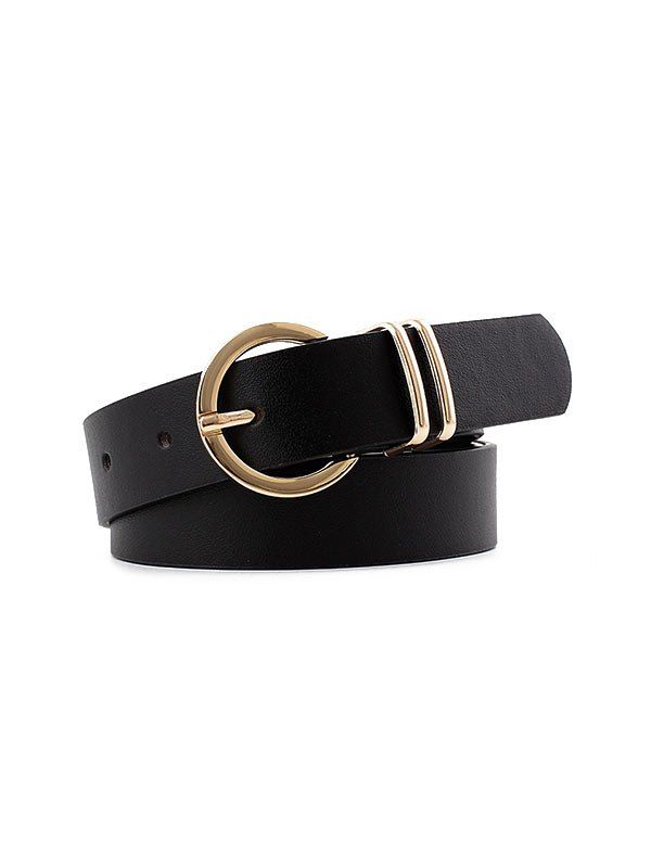 

Minimalist Round Pin Buckle Belt, Black