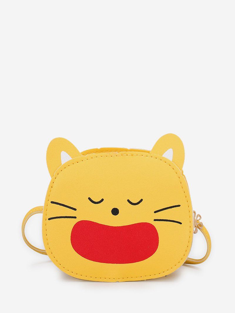 

Cartoon Kitty Mini Leather Crossbody Bag, Yellow