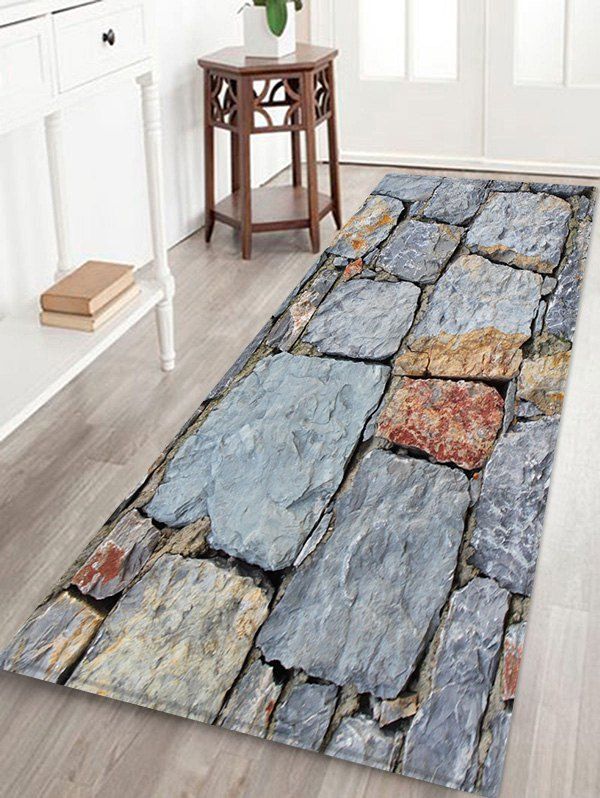 

Stone 3D Print Floor Rug, Multi
