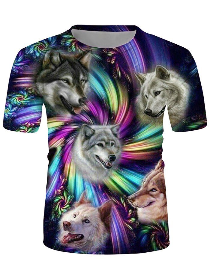 

Dog Print Casual Short Sleeve T Shirt, Multi