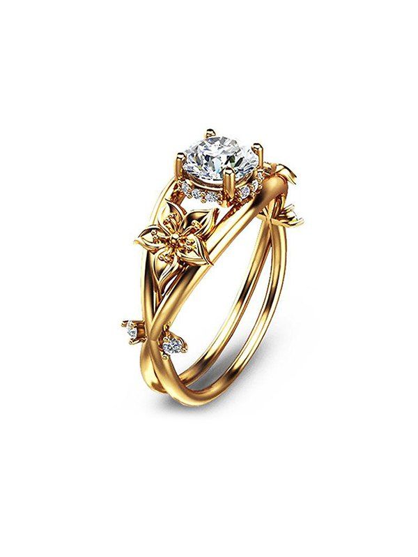 

Flower Hollow Out Ring, Gold