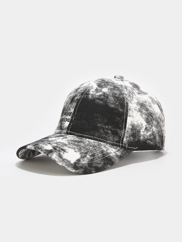 

Letter Embroidery Tie Dye Baseball Cap, Black