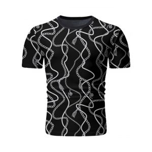 

Chain Tassel Graphic Print Casual T-shirt, White