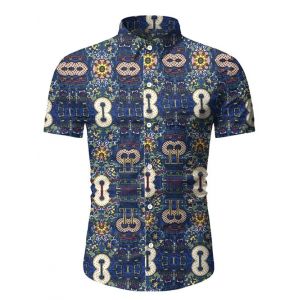 

Abstract Print Short Sleeve Shirt, Blueberry blue