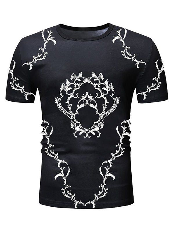 

Printed Crew Neck Short Sleeves T Shirt, White