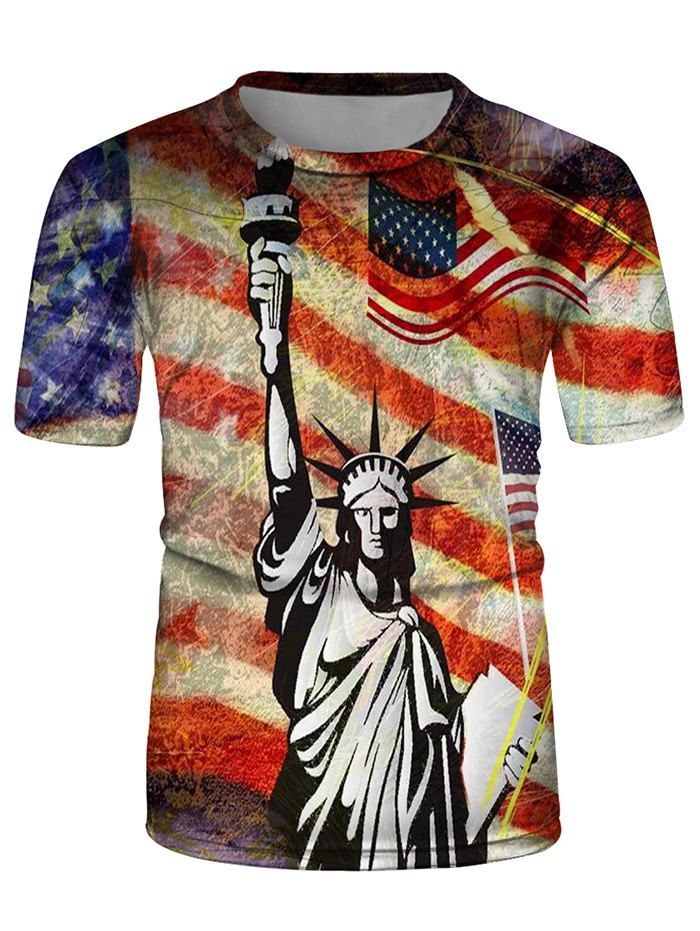 

Statue of Liberty American Flag Printed Tee, Multi