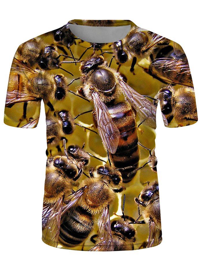 

3D Bees Printed T Shirt, Multi