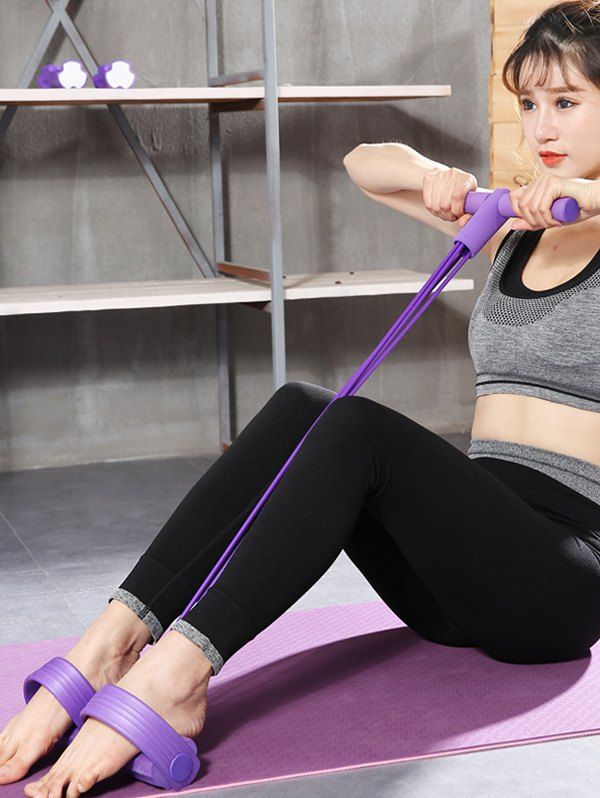 

Fitness Tube Rope Resistance Bands Leg-slim Foot Rally Pull Rope, Purple