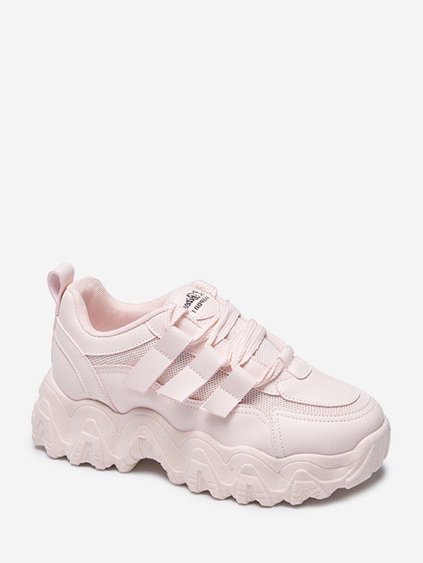 

Zigzag Insole Breathable Platform Running Sneakers, Pink