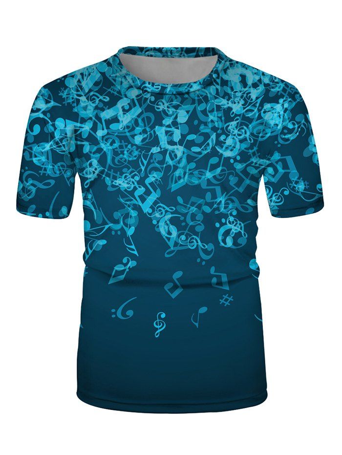 

Digital Musical Note Printed Tee, Multi