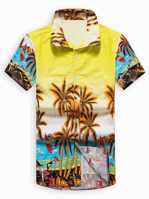 

Beach Holiday Palm Tree Hawaii Shirt, Yellow