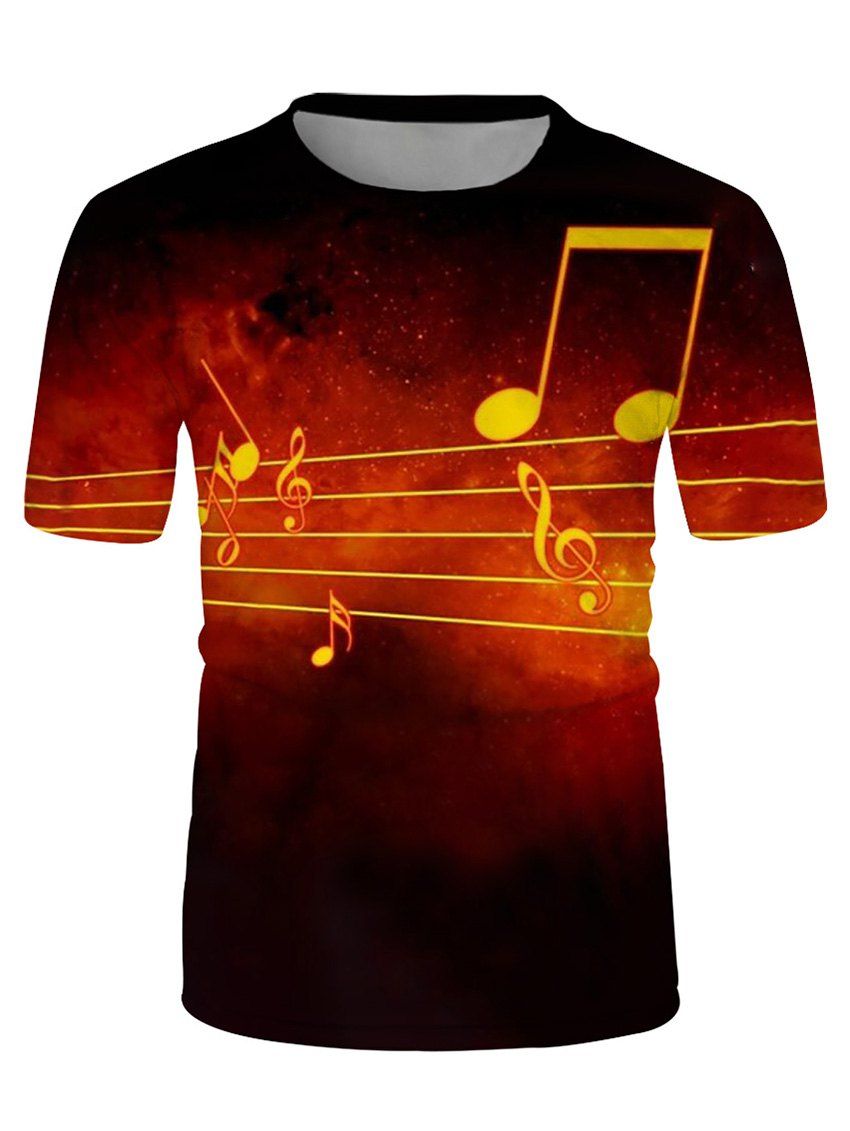 

Digital Musical Note Printed Ombre T Shirt, Multi