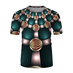 

Round Jewelry Print Casual Short Sleeve T Shirt, Multi