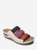 Color-blocking Hollow Out Low Heel Slides -  