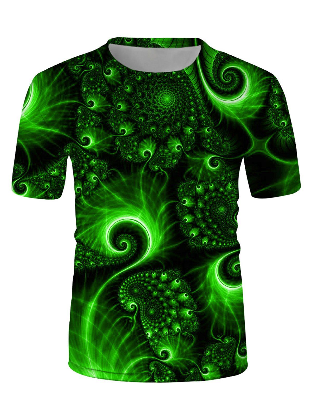 

Neon Swirl Print Casual Short Sleeve T Shirt, Multi