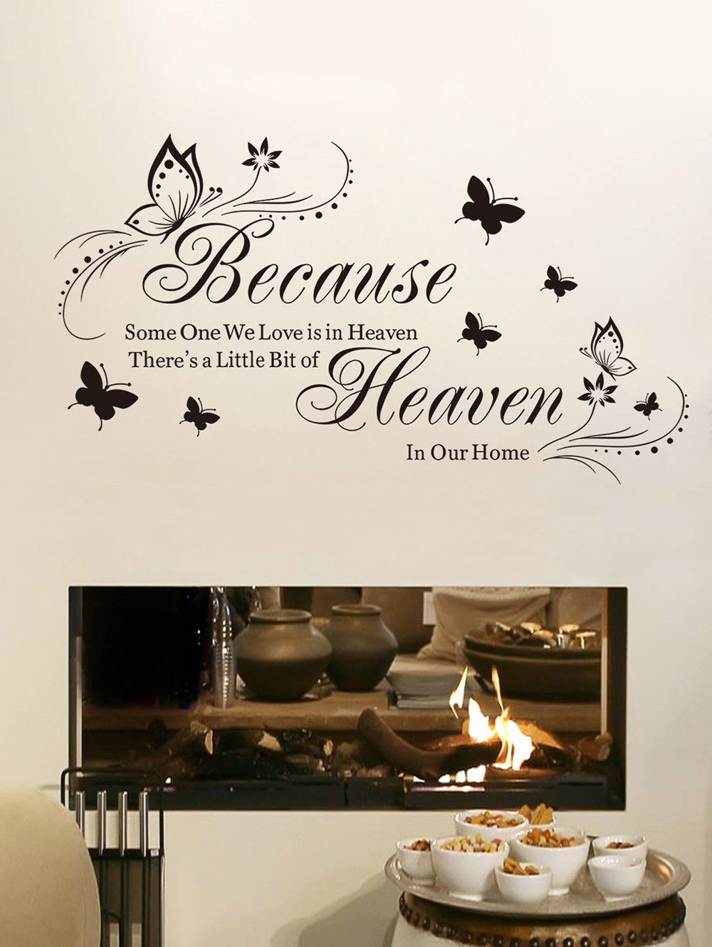 

Butterfly Letters Background Wall Sticker Set, Black