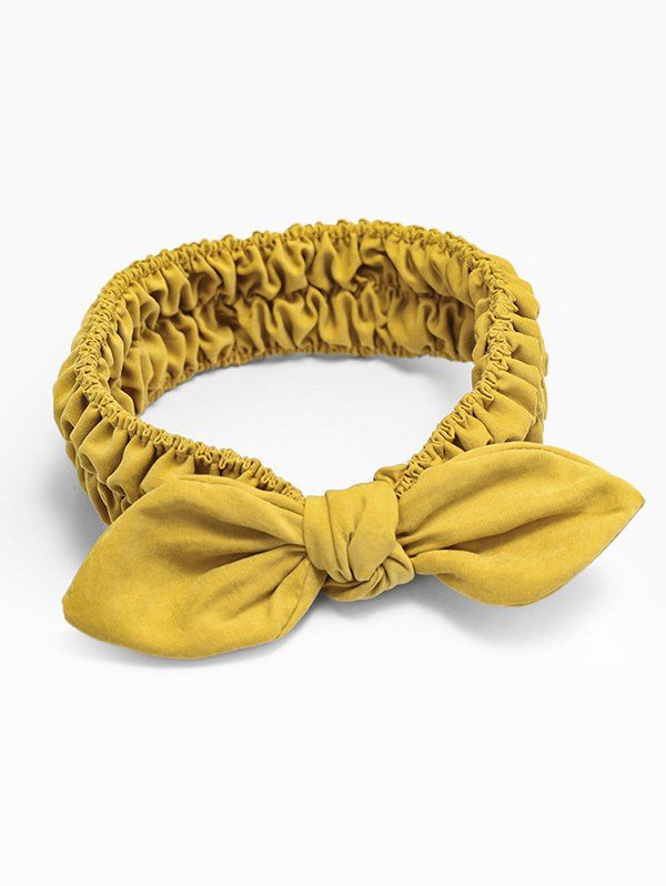 

Bowknot Stretch Wide Fabric Headband, Golden brown