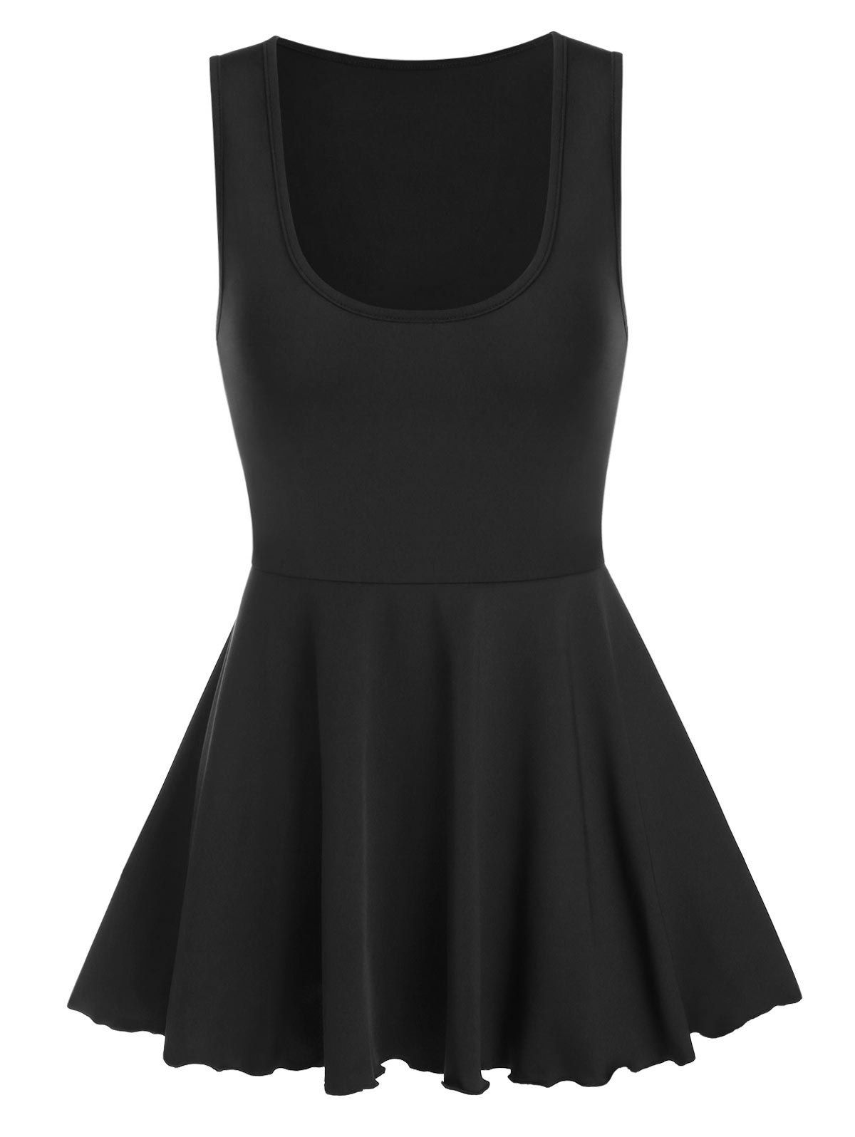 

Fit And Flare Solid Tank Top, Black