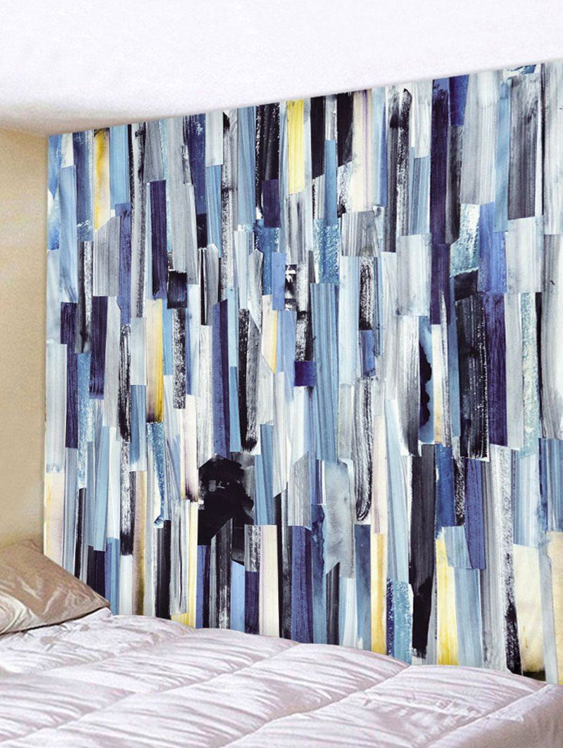 

Colorful Stripes Print Tapestry Wall Hanging Art Decoration, Blueberry blue