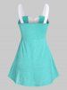 Button Bowknot Ruched Tank Top -  