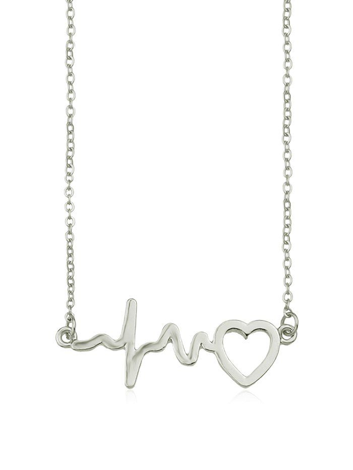 

Love Wave Line Pendant Necklace, Silver