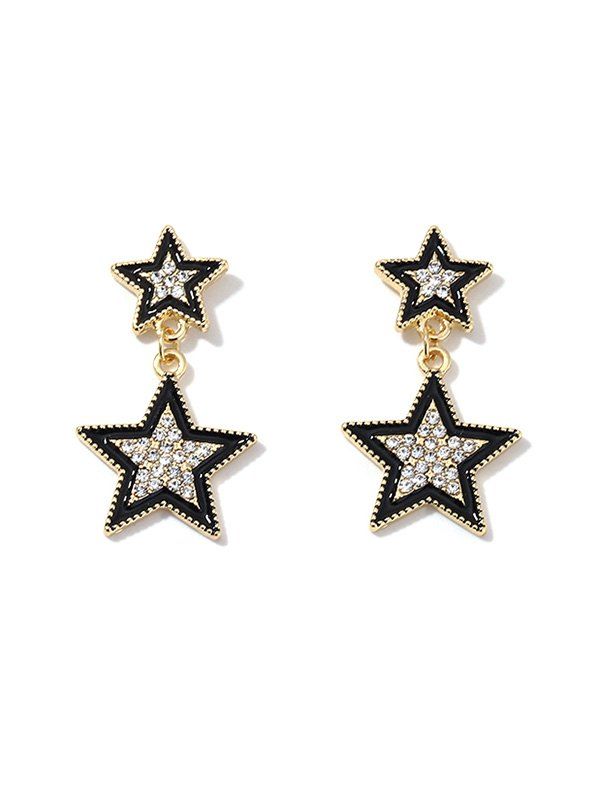 

Rhinestone Stars Stud Drop Earrings, Black